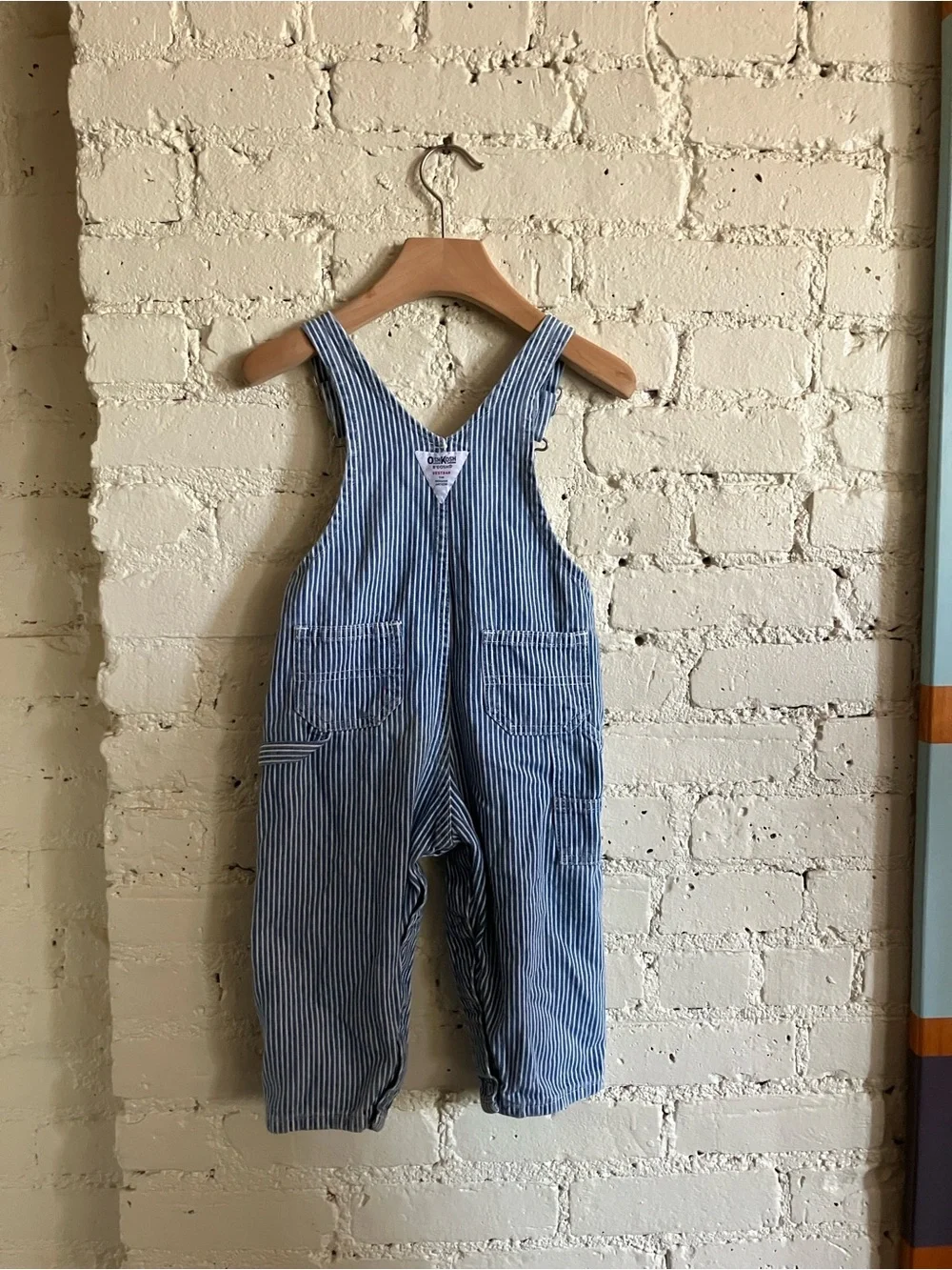 Vintage OshKosh B’gosh Vestbak hickory stripe overalls size 24 m